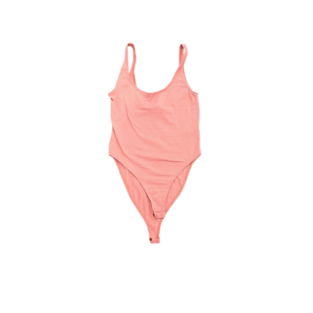 Topshop Pink Ribbed Bodysuit